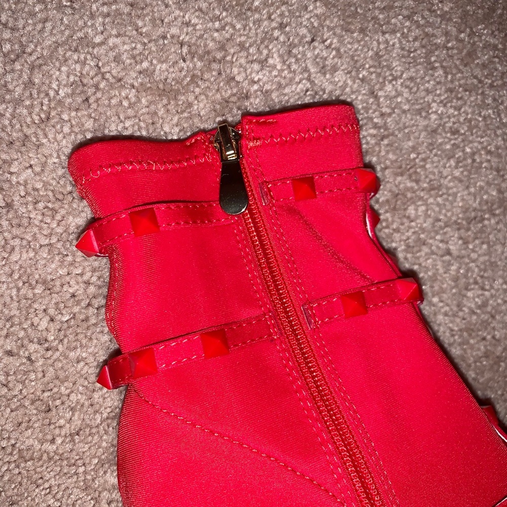 Red Bootie Heels - Picture 6 of 6